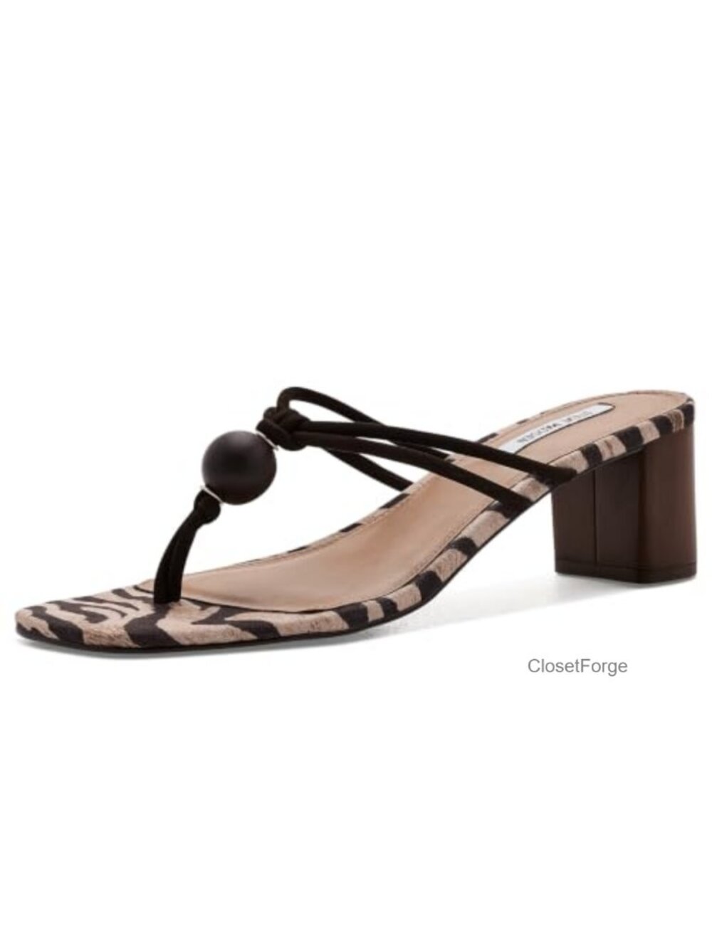 Steve Madden Remedy Leather Block Heel Square Toe Sandals